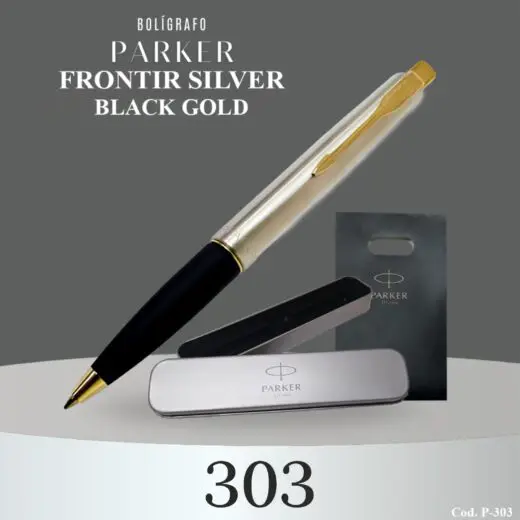 BOLIGRAFO PARKER FRONTIR SILVER BLACK GOLD Cod: 303