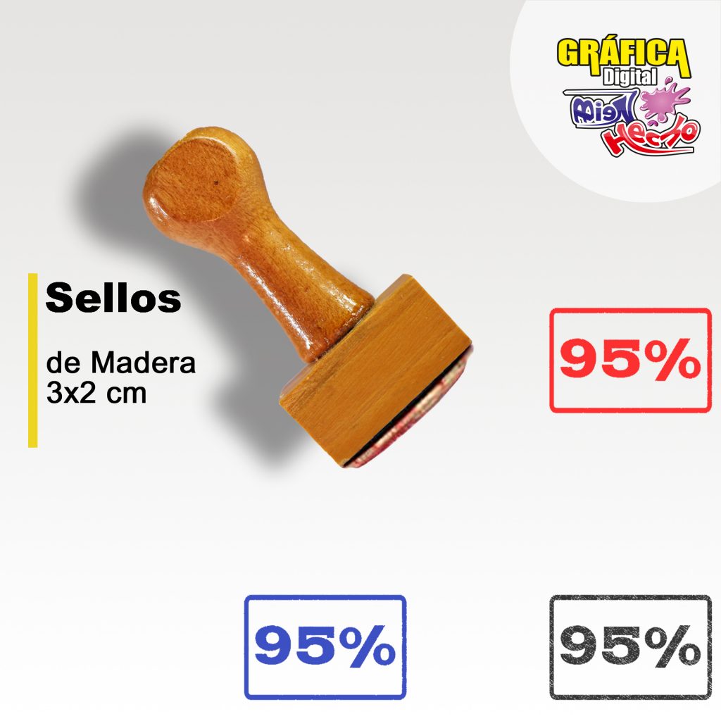 Sellos De Madera 3x2 Cm Gr fica Bien Hecho